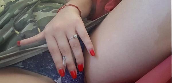  Smoking on balcony then going fuck pussy with 3 toy